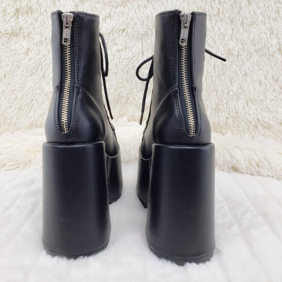 5" Block Heel Platform Goth Punk Ankle Boots 203 - Picture 9 of 15